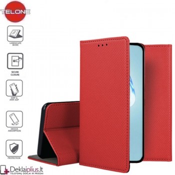 Telone smart magnet atverčiamas dėklas - raudonas (Samsung S20 FE)